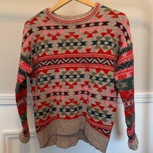 AEROPOSTALE Women's Multicolor Geometric Fair Isle Crewneck Sweater Size Small
